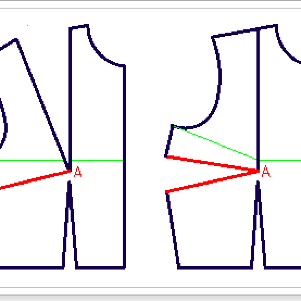 Линия лифа. Моделирование нагрудной вытачки в боковой шов. Моделирование перенос нагрудной вытачки в боковой шов. Перенос нагрудной вытачки в боковой шов. Моделирование вытачек на полочке.