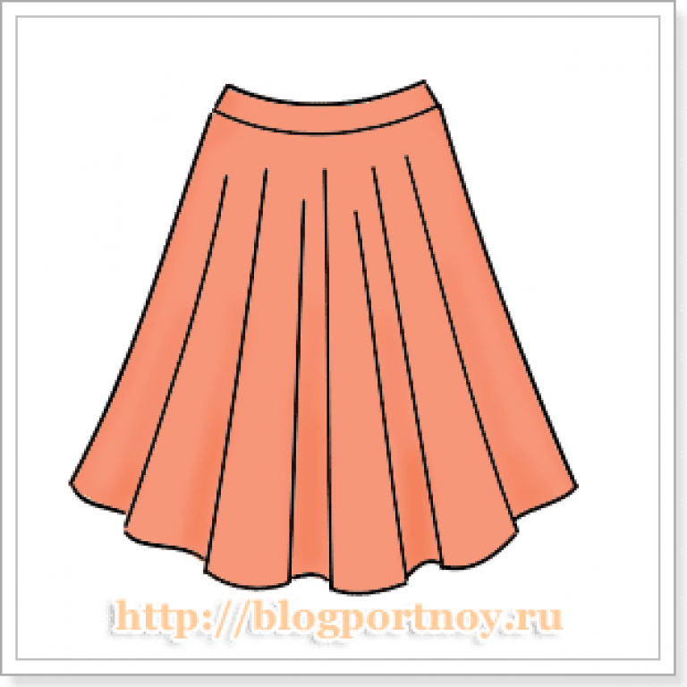 Трехцветная коническая юбка
