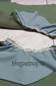 Обработка кармана в трикотажных брюках