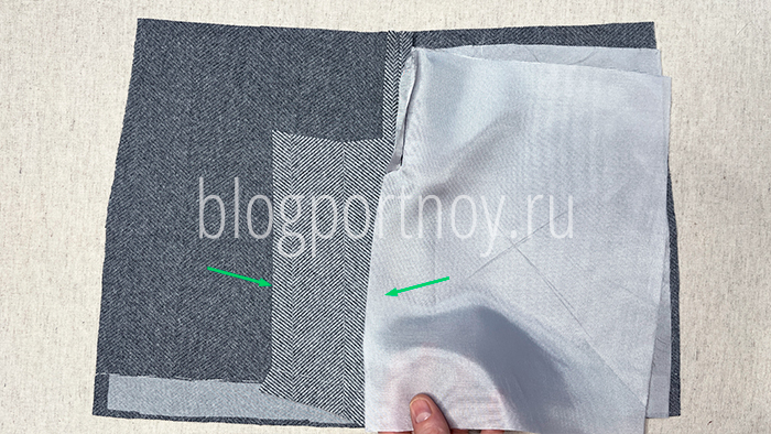 Обработка шлицы с подкладкой в пиджаке, пальто или юбке