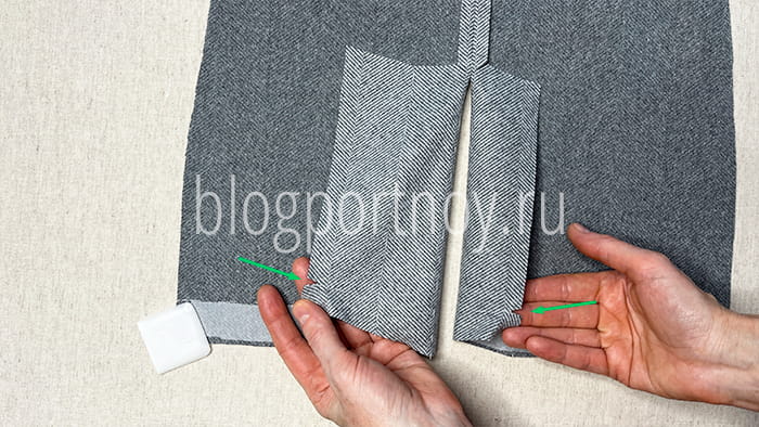 Обработка шлицы с подкладкой в пиджаке, пальто или юбке