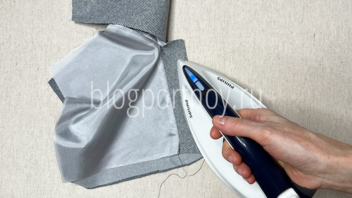 Обработка шлицы с подкладкой в пиджаке, пальто или юбке