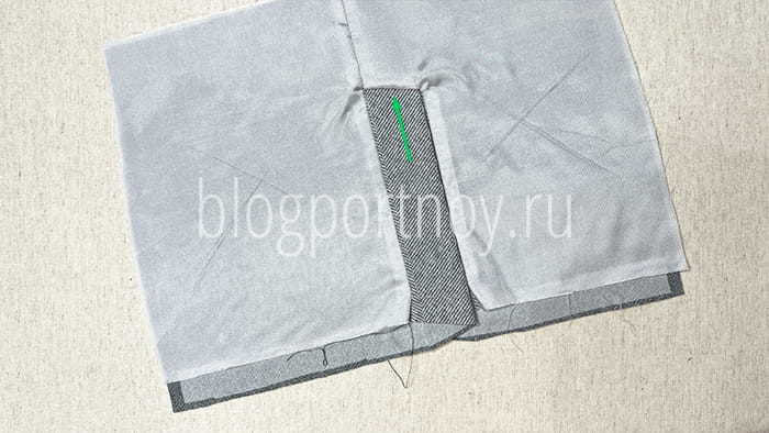 Обработка шлицы с подкладкой в пиджаке, пальто или юбке