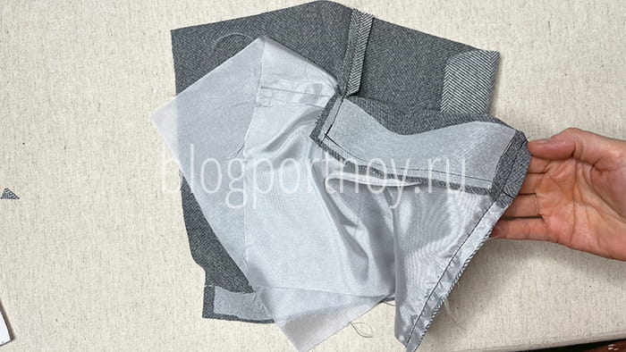 Обработка шлицы с подкладкой в пиджаке, пальто или юбке