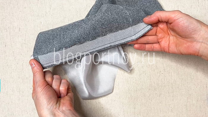 Обработка шлицы с подкладкой в пиджаке, пальто или юбке